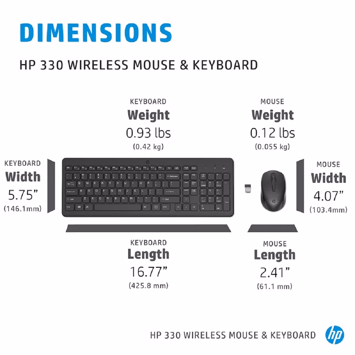 HP 330 Mouse & Keyboard Combo Wireless Desktop Keyboard?(Black) - Image 4