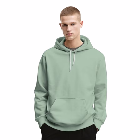Mens Cotton Fleece Plain Pista Hoodie