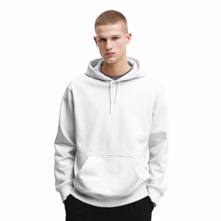 Mens Cotton Fleece Plain White Hoodie