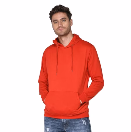 Men Plain Solid Red Hoodie