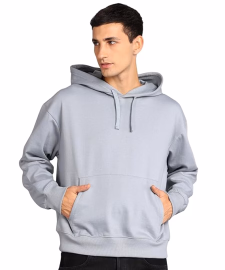 Men's Cotton Oversize Grey Hoodie