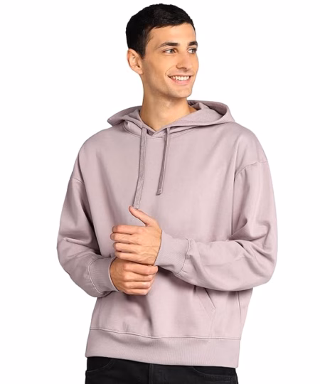 Men's Cotton Oversize Light Purple Hoodie