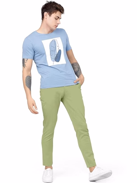 Men Plain Regular Fit Parrot Pant