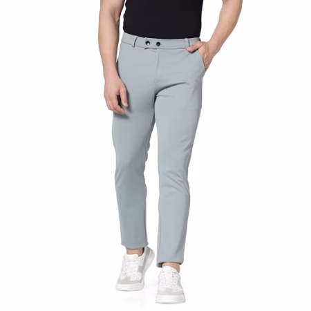 Men's Regular Fit Causal Grey Trouser