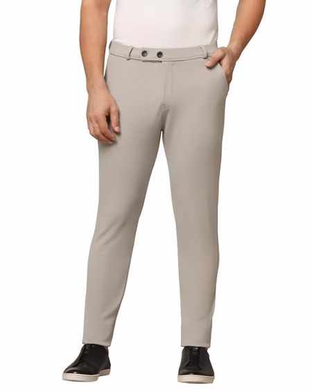 Men's Regular Fit Causal Light Grey Trouser