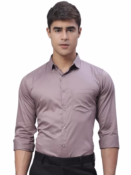 Men Satin Cotton Formal Dusty Pink Shirt