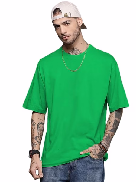 Men Oversized Neon Green T-Shirt
