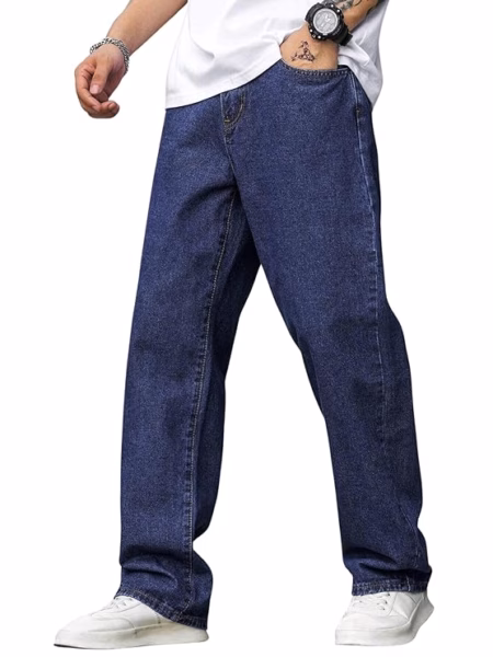 Classy Blue Men Baggy Regular Fit Jeans