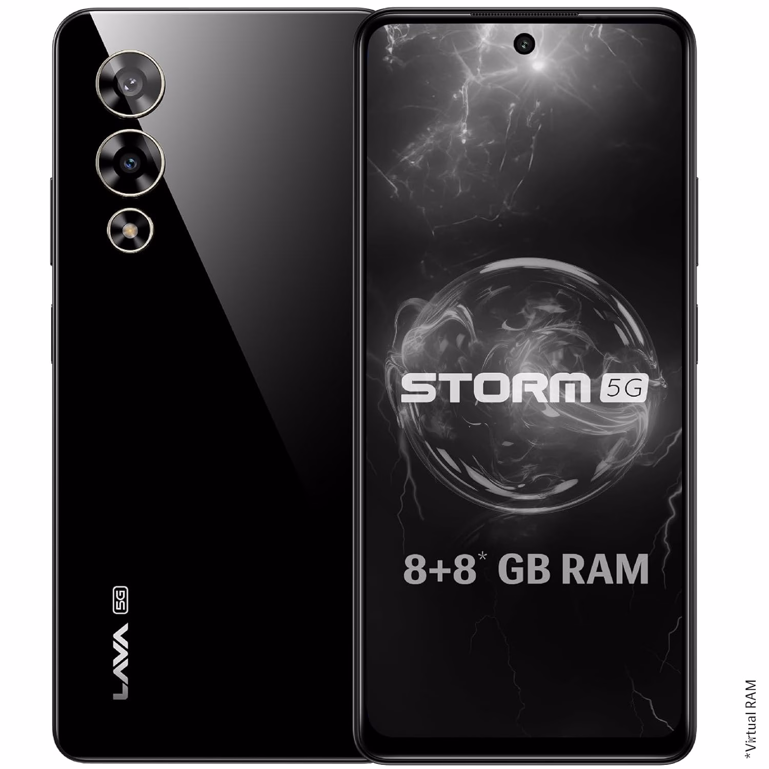 Lava Strom (Thunder Black, 128 GB)??(8 GB RAM)