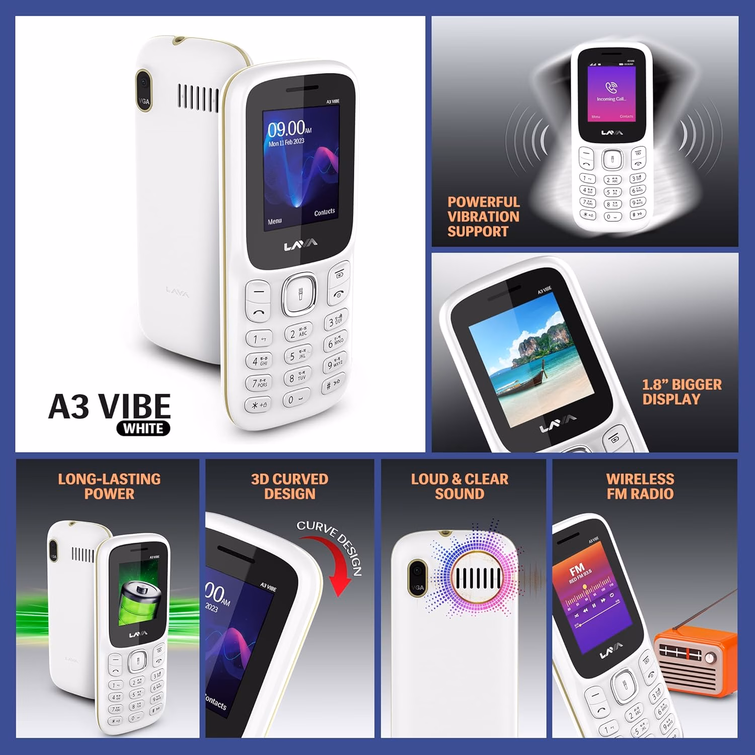 Lava A3 Vibe DS Keypad 32GB??(White Beige) - Image 3