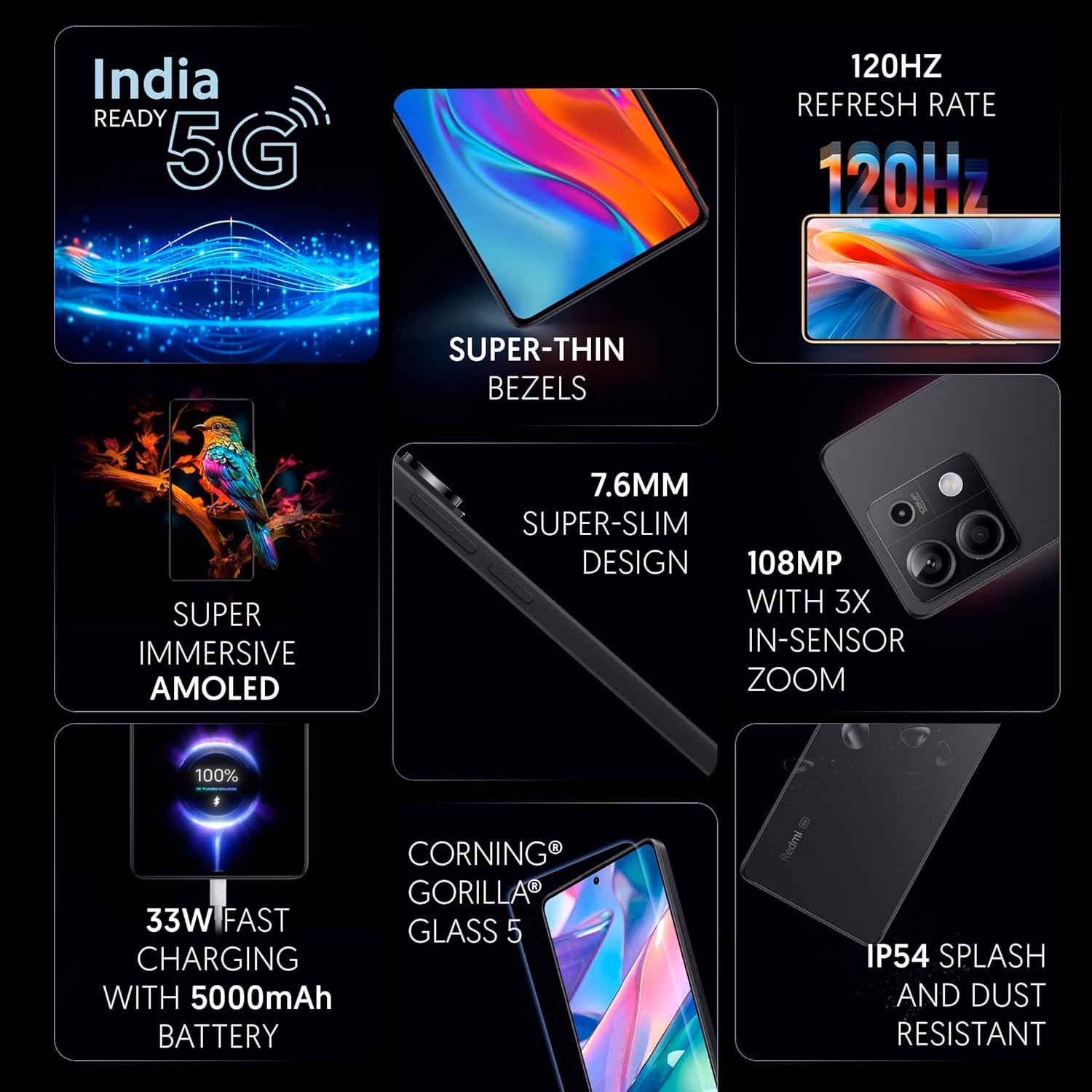 Redmi Note 13 5G (Stealth Black, 256 GB)??(8 GB RAM) - Image 3