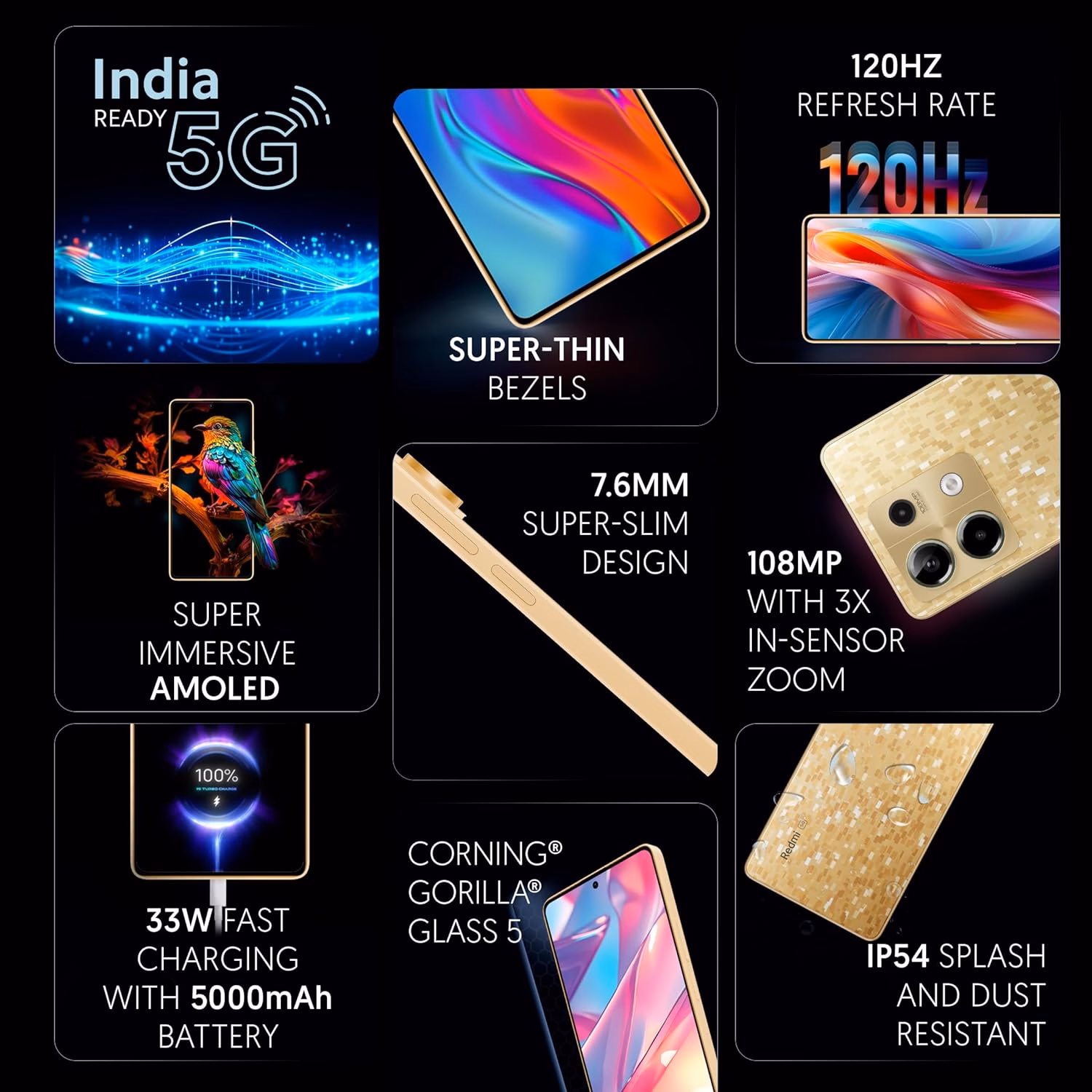 Redmi Note 13 5G (Prism Gold, 128 GB)??(6 GB RAM) - Image 3