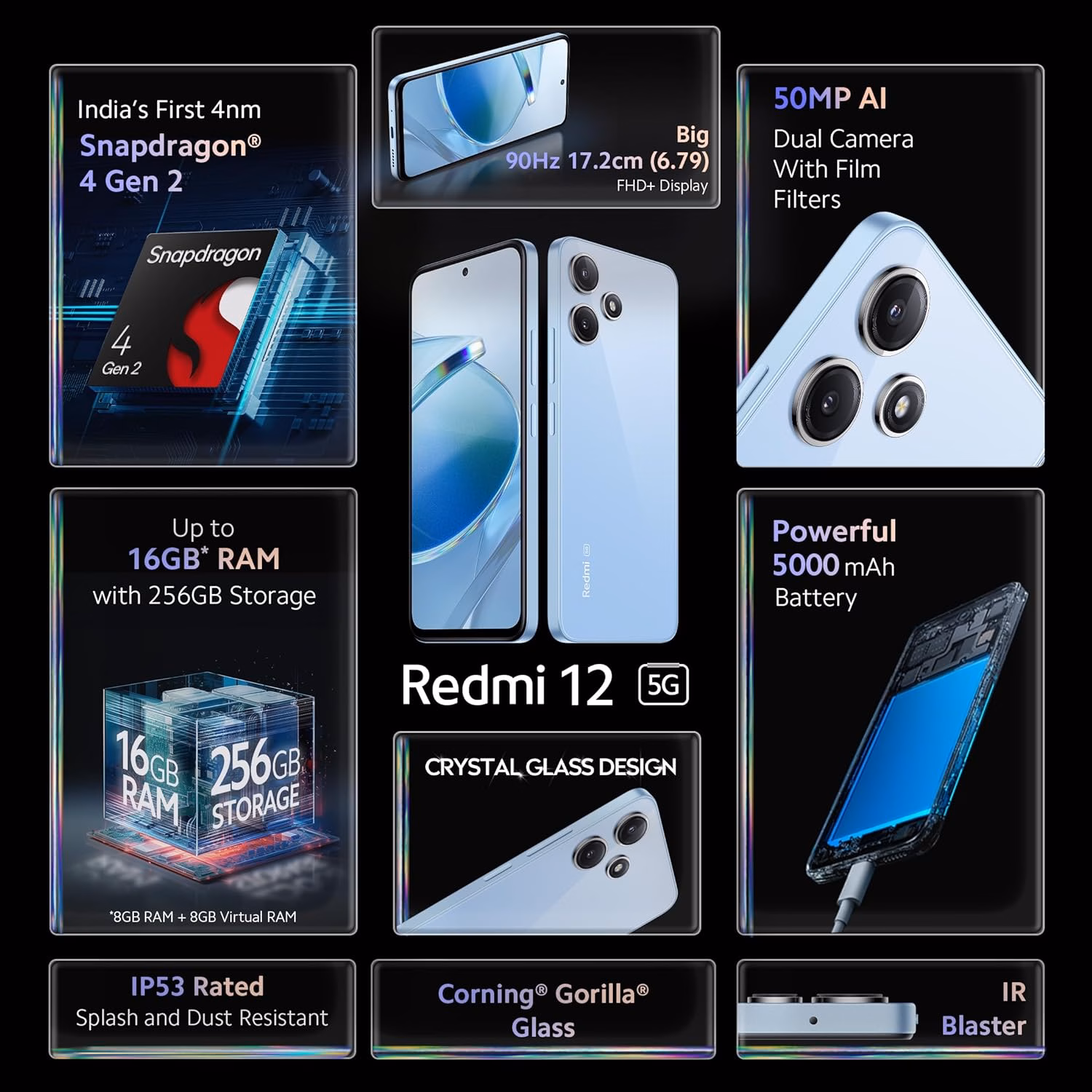 Redmi 12 5G (Pastel Blue, 256 GB)??(8 GB RAM) - Image 3