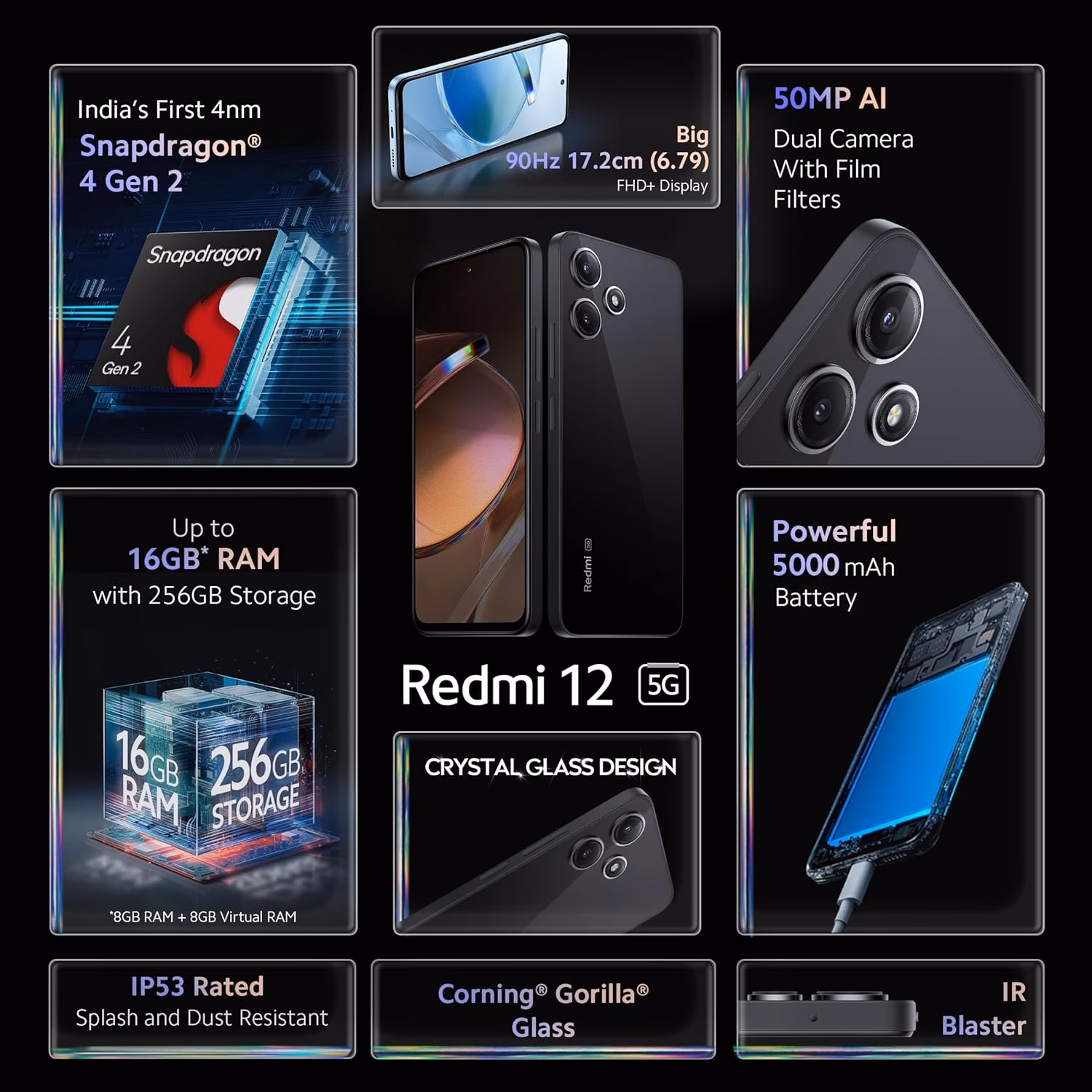 Redmi 12 5G (Jade Black, 256 GB)??(8 GB RAM) - Image 3