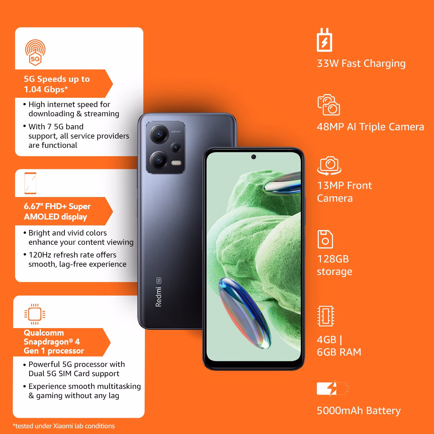 Redmi Note 12 5G (Matte Black, 128 GB)??(4 GB RAM) - Image 3