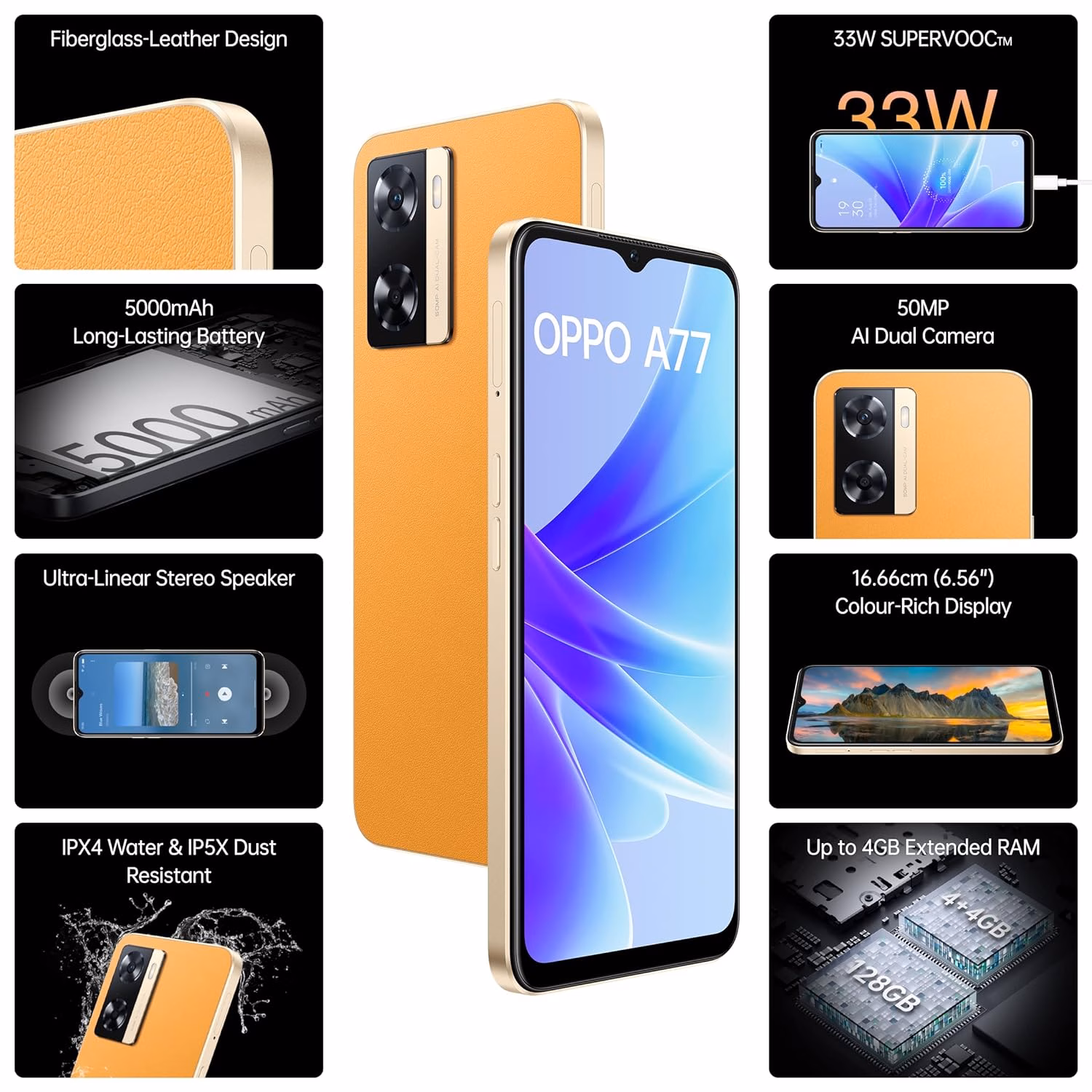 Oppo A77 (Sunset Orange, 128 GB)??(4 GB RAM) - Image 3
