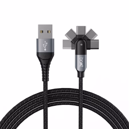 boAt USB Type C Cable 3 A 1.5 m C-Axis?(Compatible with Mobile, Laptop, Tablet, Black, Grey)