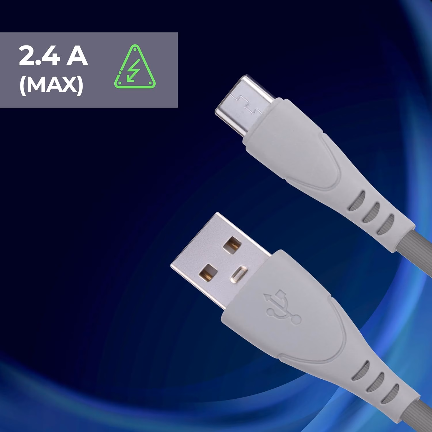 Zebronics USB Type C Cable 2.4 A 1.2 m PVC ZEB-UT240?(Compatible with Mobile, Grey) - Image 3