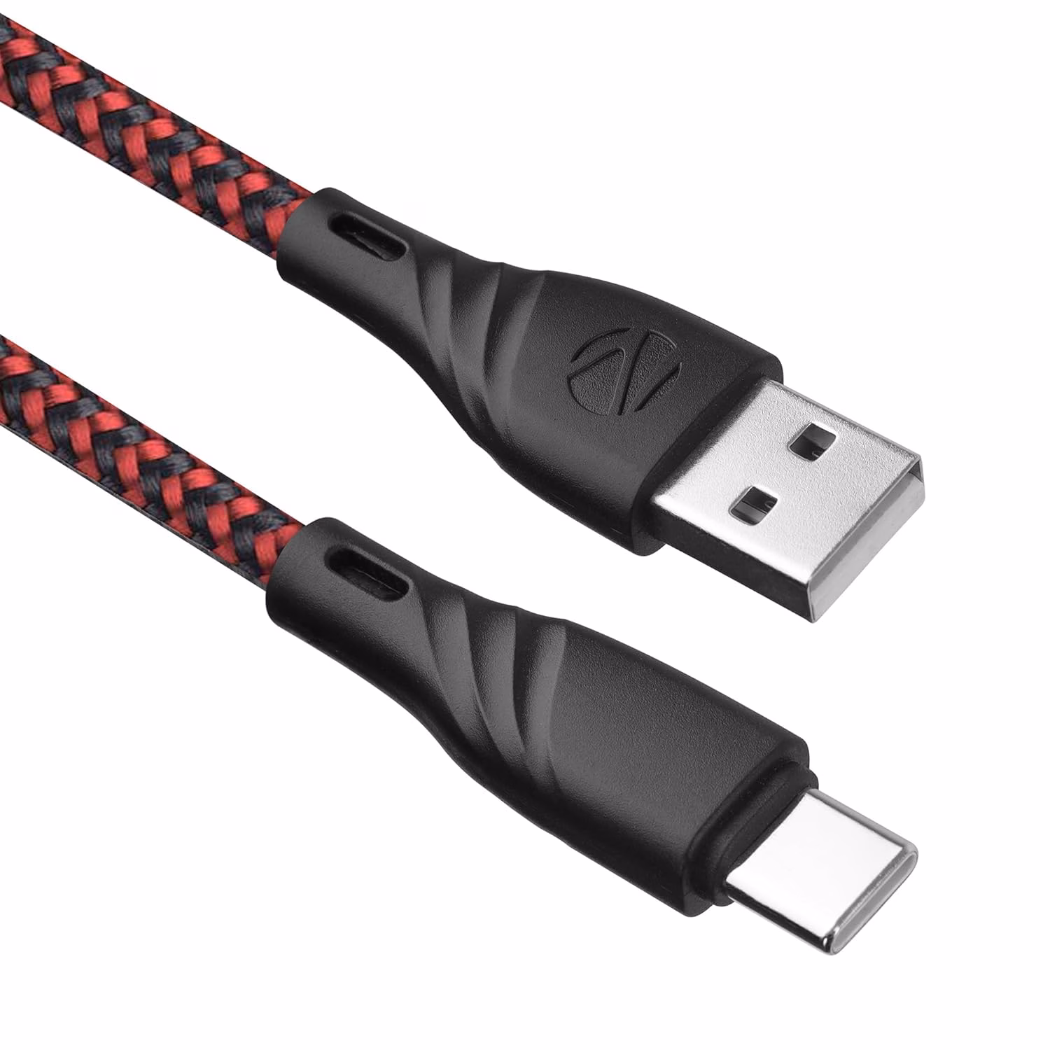 Zebronics USB Type C Cable 1.5 m ZEB-UT300?(Compatible with Mobile, Red + Black)