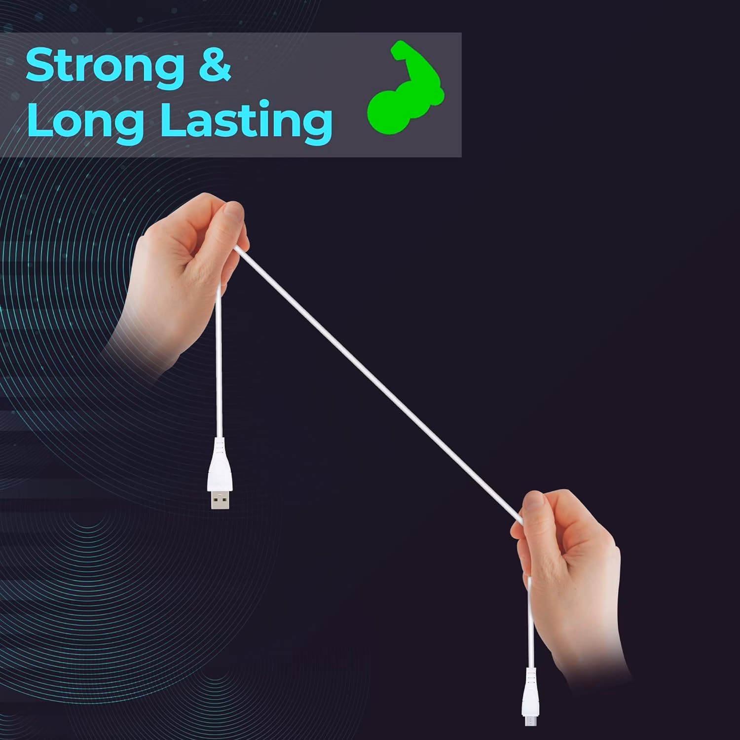 Zebronics Micro USB Cable 2.4 A 1 m ZEB-MU240 18W High Speed Cable(Compatible with Mobile Charger,White, One Cable) - Image 3