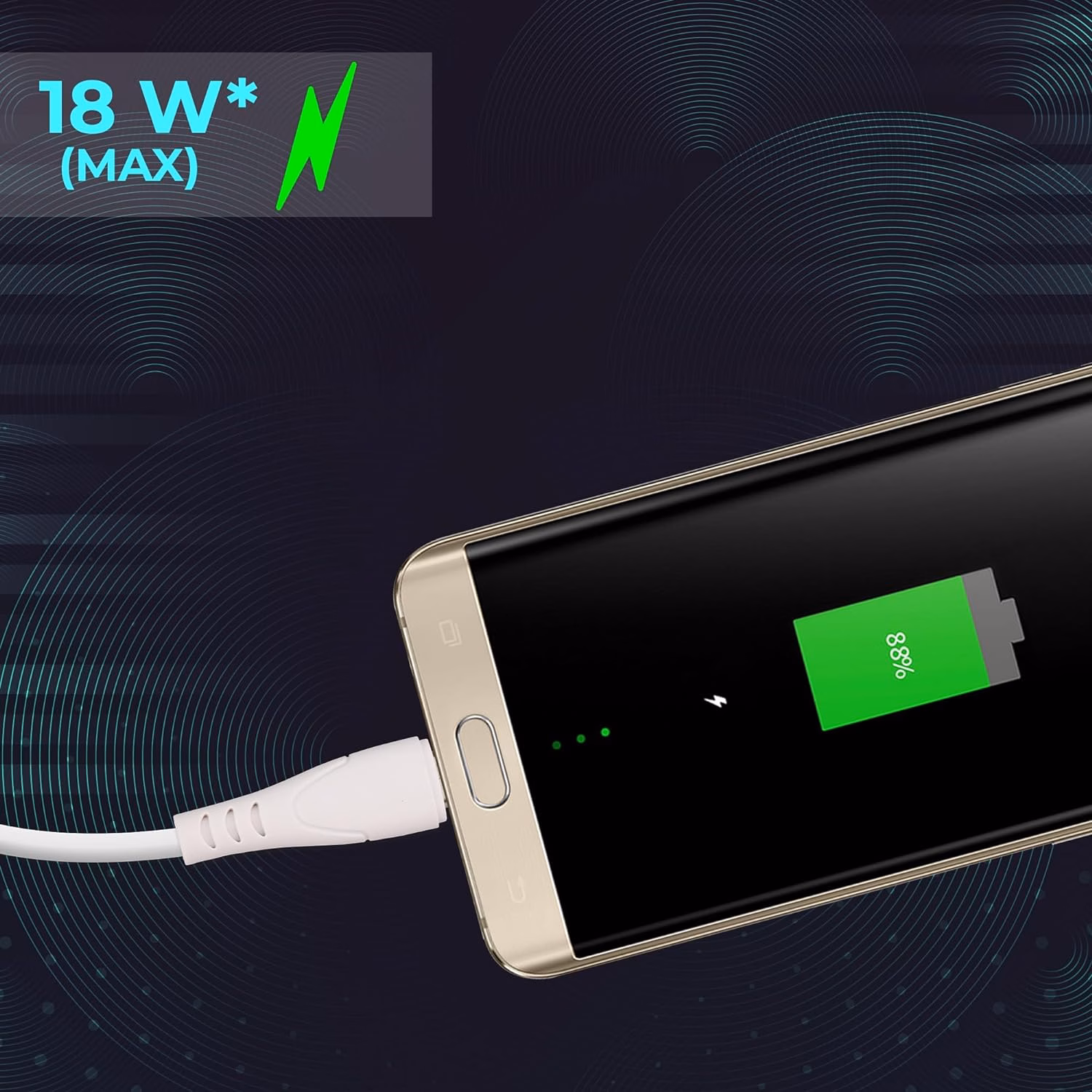 Zebronics Micro USB Cable 2.4 A 1 m ZEB-MU240 18W High Speed Cable(Compatible with Mobile Charger,White, One Cable) - Image 4