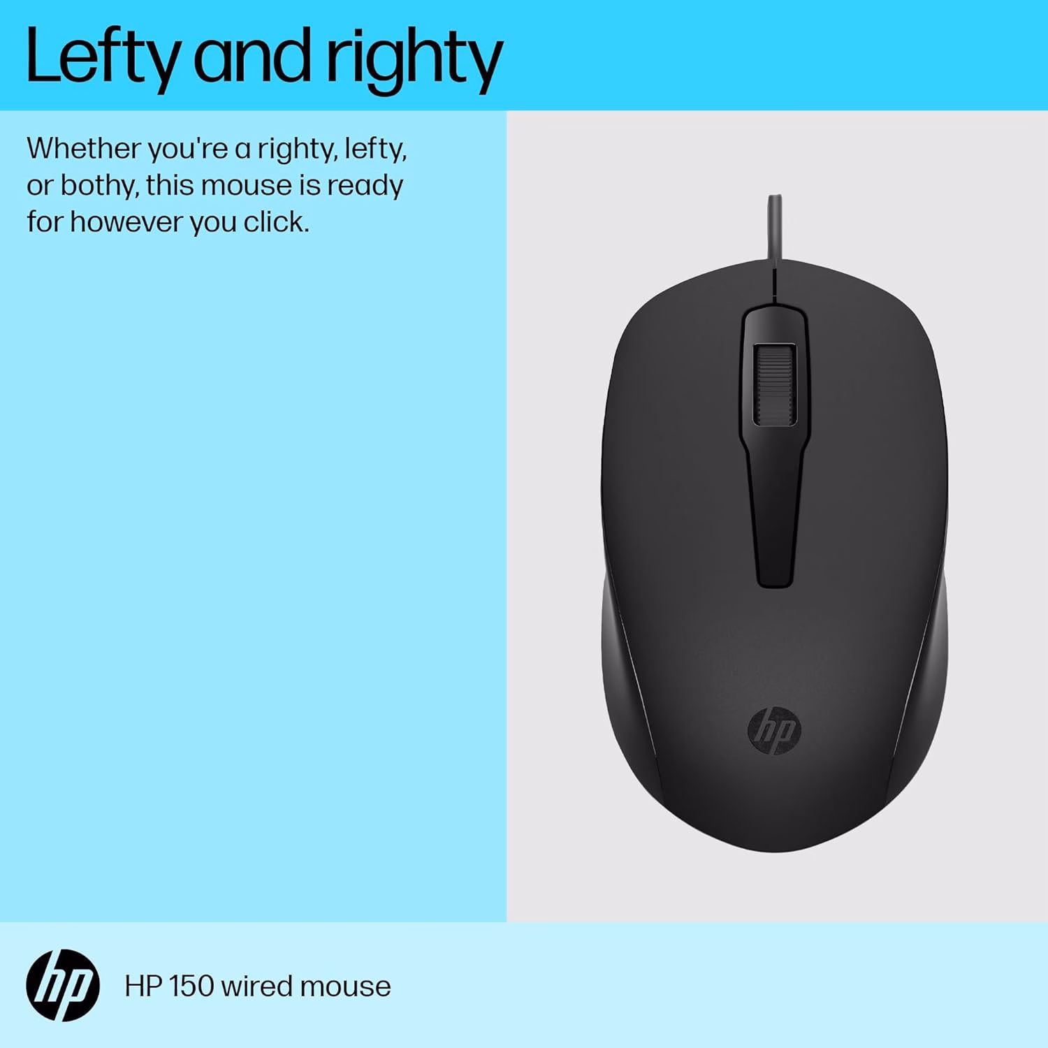 HP 150 Wired Mouse Wired Optical Mouse??(USB 2.0, Black) - Image 3