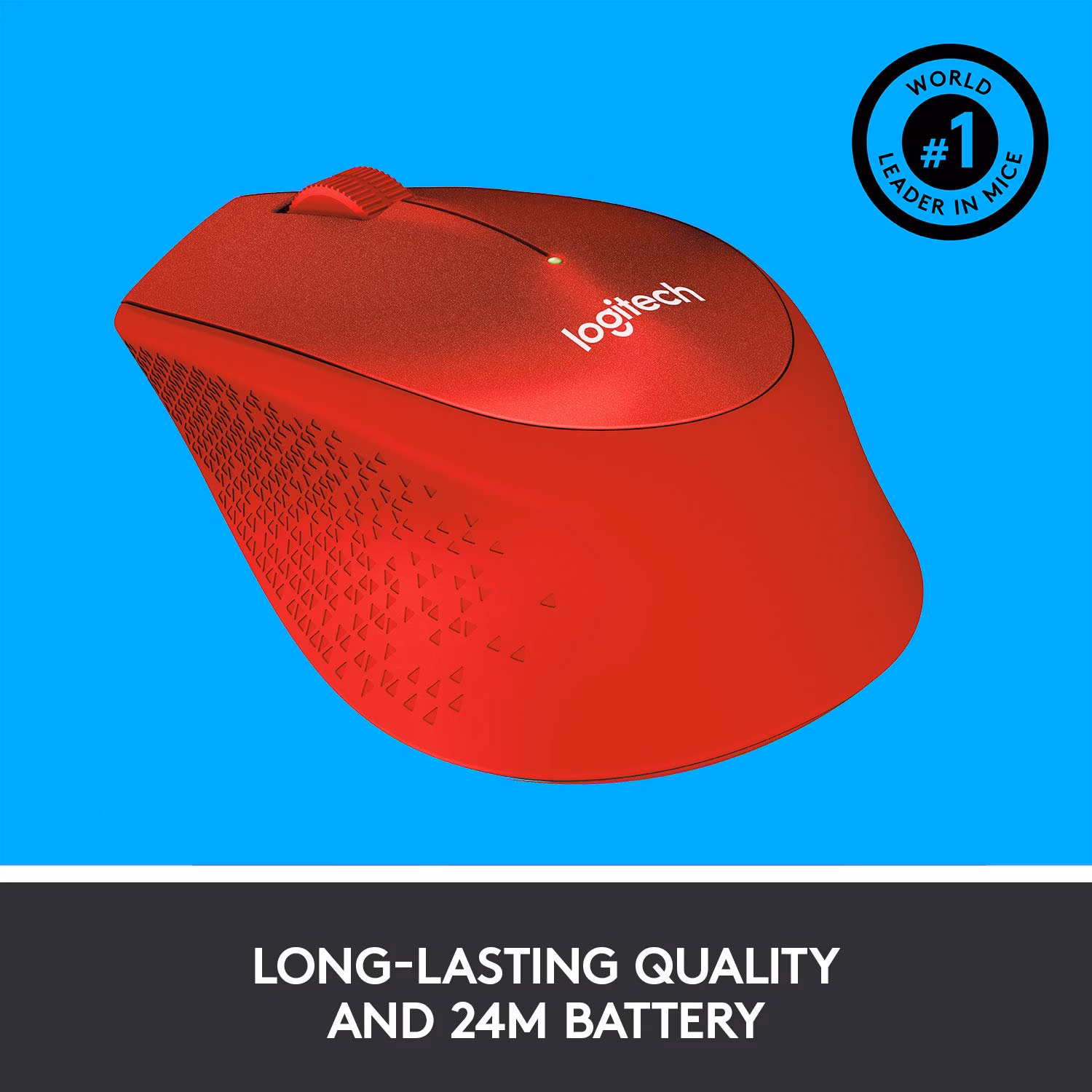 Logitech M331 / Silent Plus, 1000 DPI Optical Tracking Wireless Optical Mouse??(2.4GHz Wireless, Red) - Image 4