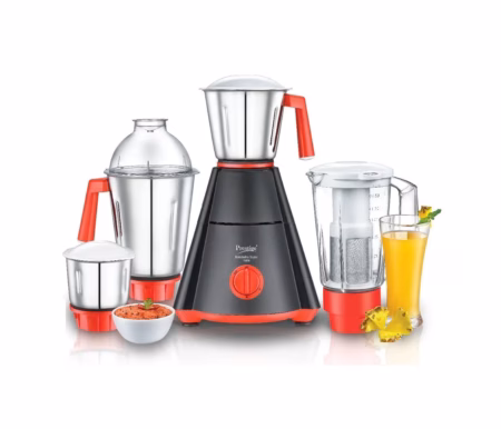 Prestige Nakshatra Super 4 Jars (1500 ml,1500 ml,1000 ml,300 ml) (Black,Red) 750 Juicer Mixer Grinder (4 Jars,Black with Red)