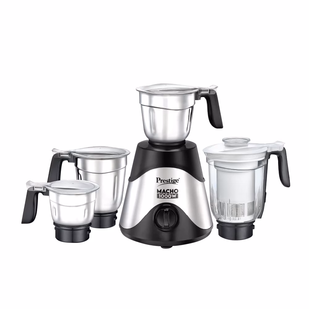 Prestige MACHO 1000W MACHO MIXER GRINDER 1000 Juicer Mixer Grinder (4 Jars,SILVER / BLACK)