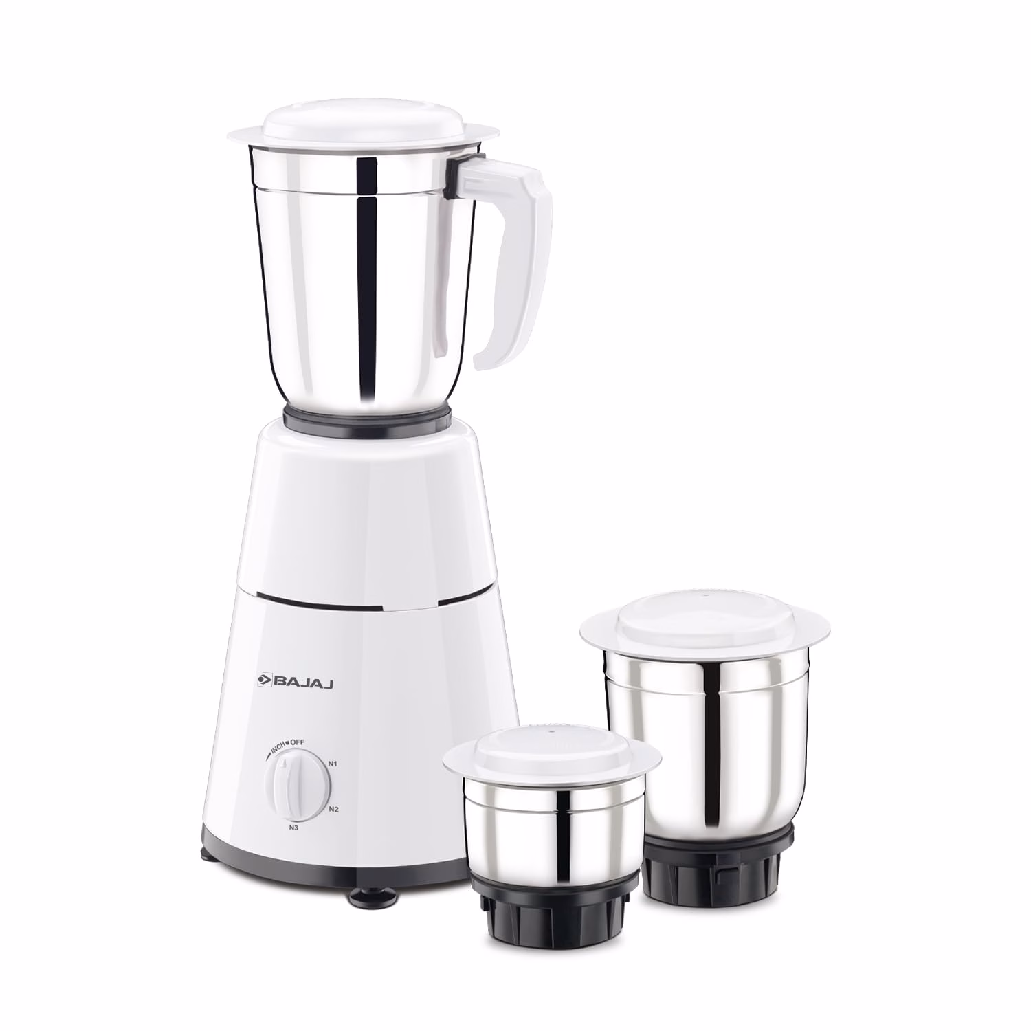 Bajaj GX 1 500 W Juicer Mixer Grinder (3 Jars,White)