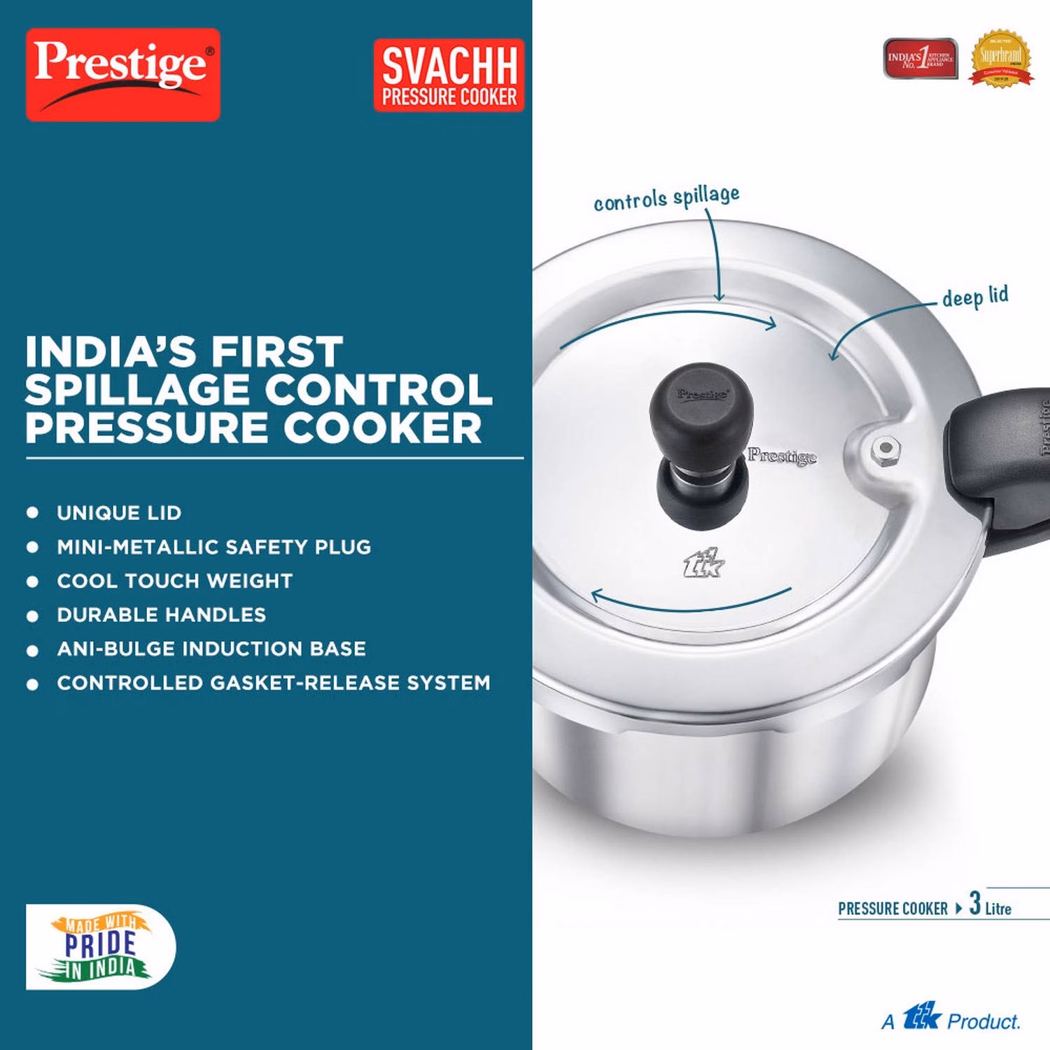 Prestige by TTK Popular Svachh 3 L Pressure Cooker?(Aluminium) - Image 4