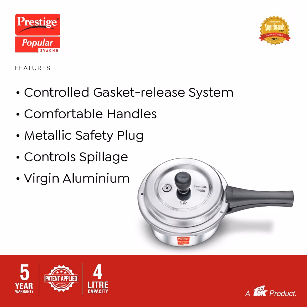 Prestige by TTK Popular Svach 4 L Pressure Cooker?(Aluminium) - Image 4