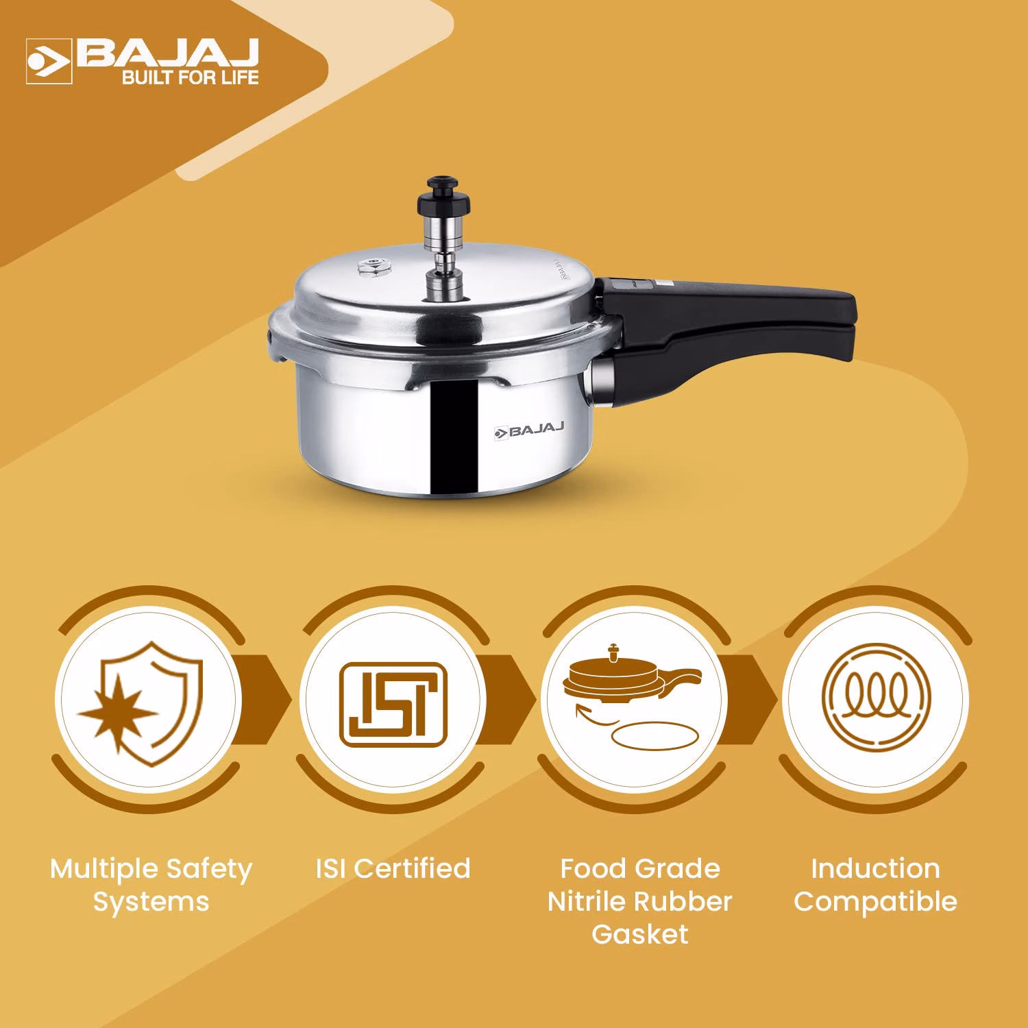 Bajaj PCX 2IB with Outer Lid and 2 L Induction Bottom Pressure Cooker?(Aluminium) - Image 4