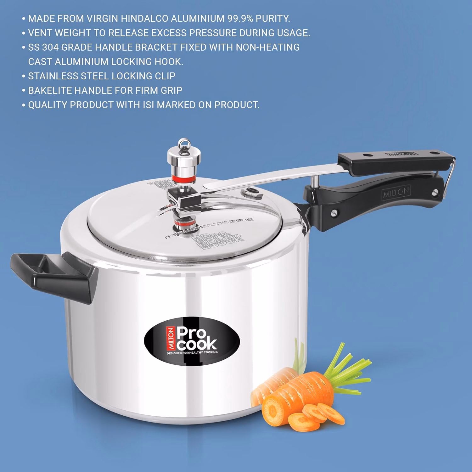 Milton 3 L Induction Bottom Pressure Cooker?(Aluminium) - Image 4