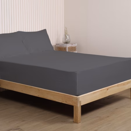 Seasons Pure Cotton Percale Fitted Sheet for King Bed Size Bedding with Pillow Cover for Bedroom, Soft Hotel Quality Bottom Bedsheets with Elastic Deep Pocket (72x78 Inch, Light Grey)