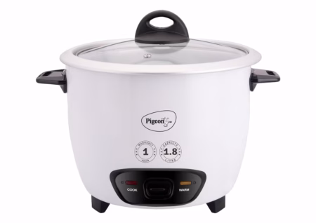 Pigeon Joy Double Pot 1.8 L (Blossom) Electric Rice Cooker??(1.8 L, White)