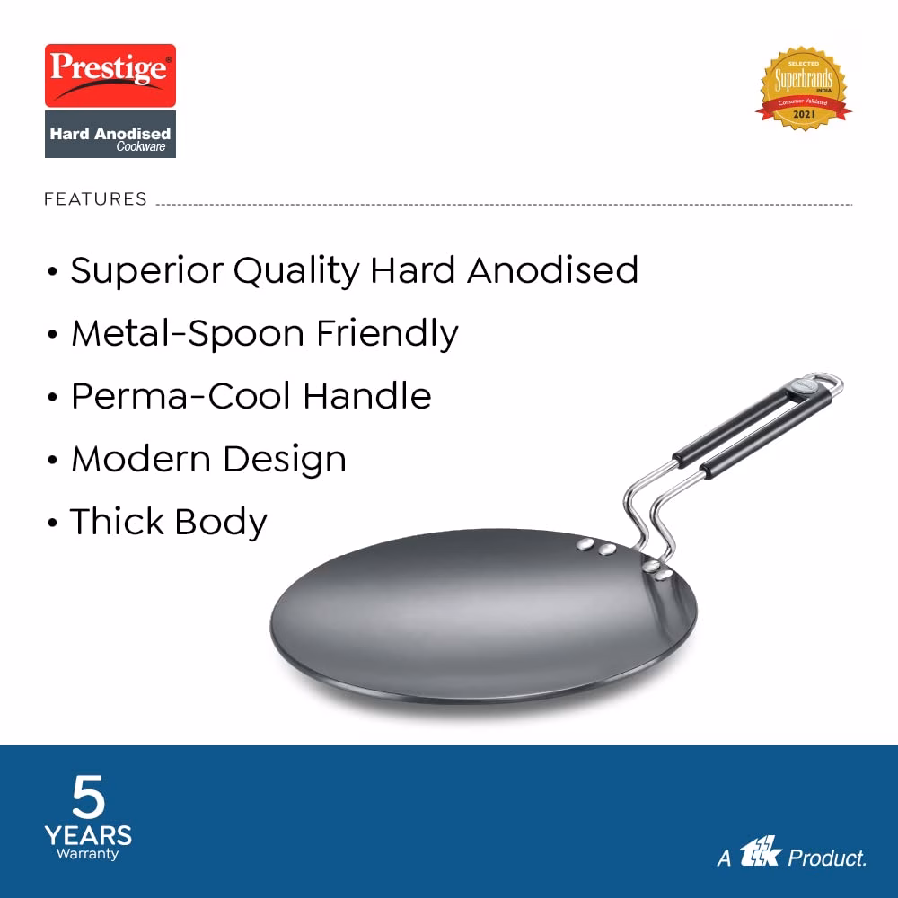 Prestige Hard Anodised Plus Tawa 26 cm diameter??(Hard Anodised, Non-stick) - Image 3