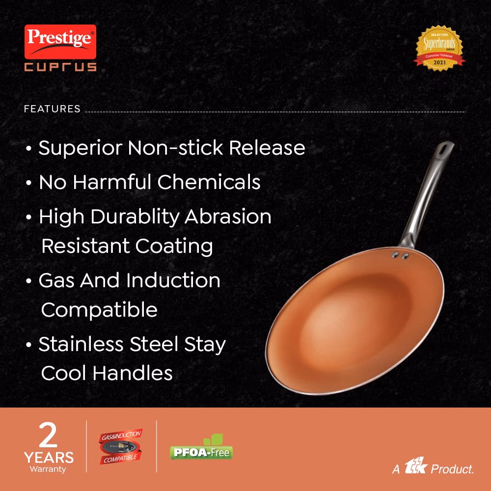 Prestige Cuprus Tawa 30 cm diameter??(Aluminium, Non-stick, Induction Bottom) - Image 4