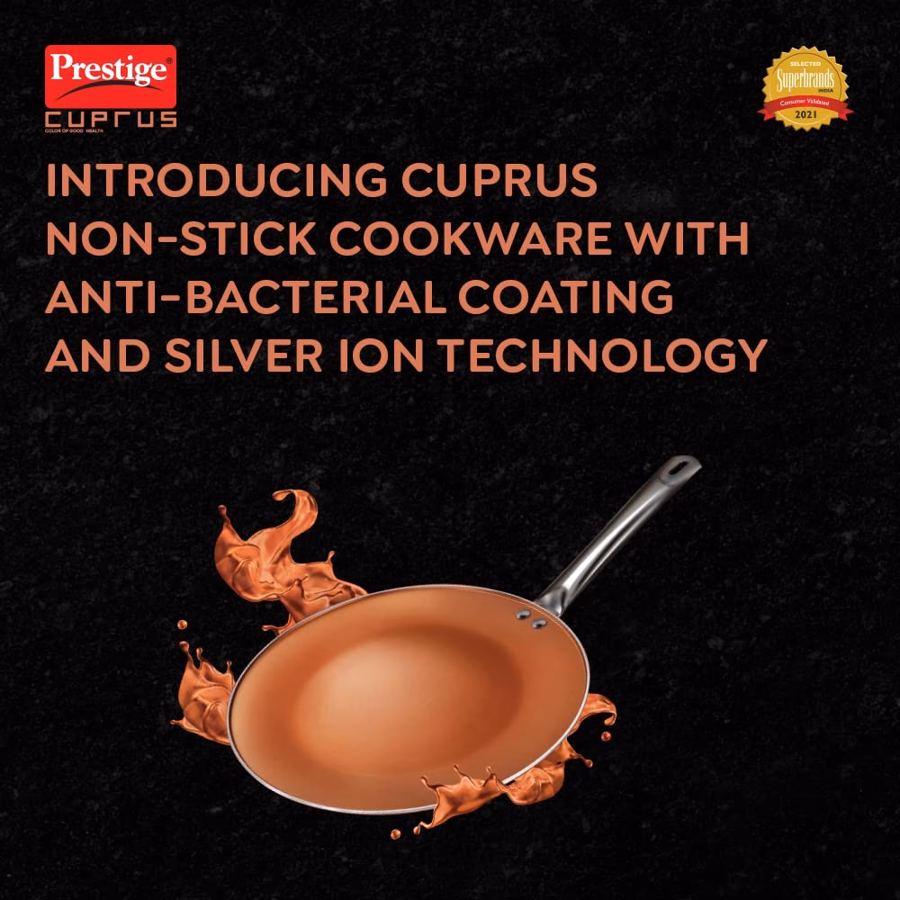 Prestige Cuprus Tawa 32 cm diameter??(Aluminium, Non-stick, Induction Bottom) - Image 3