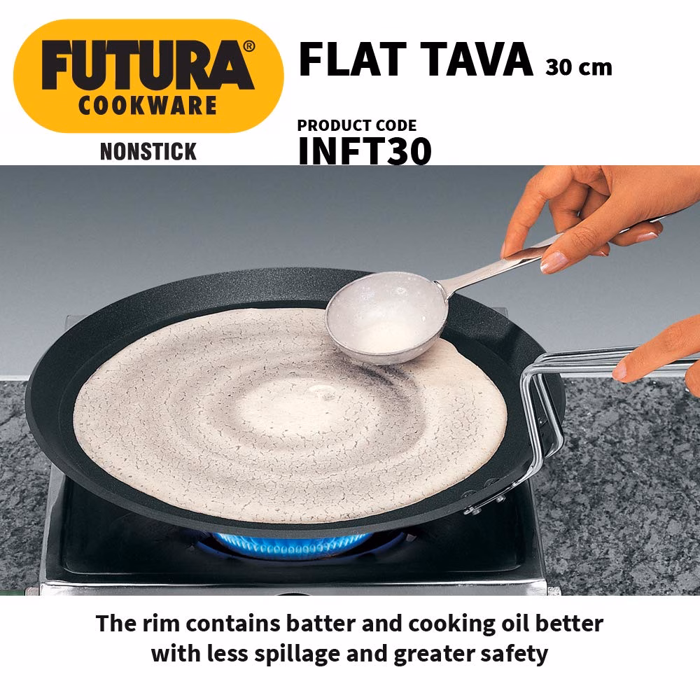 Hawkins Non Stick Flat Tava (NFT30) Tawa 30 cm diameter??(Hard Anodised, Non-stick) - Image 3