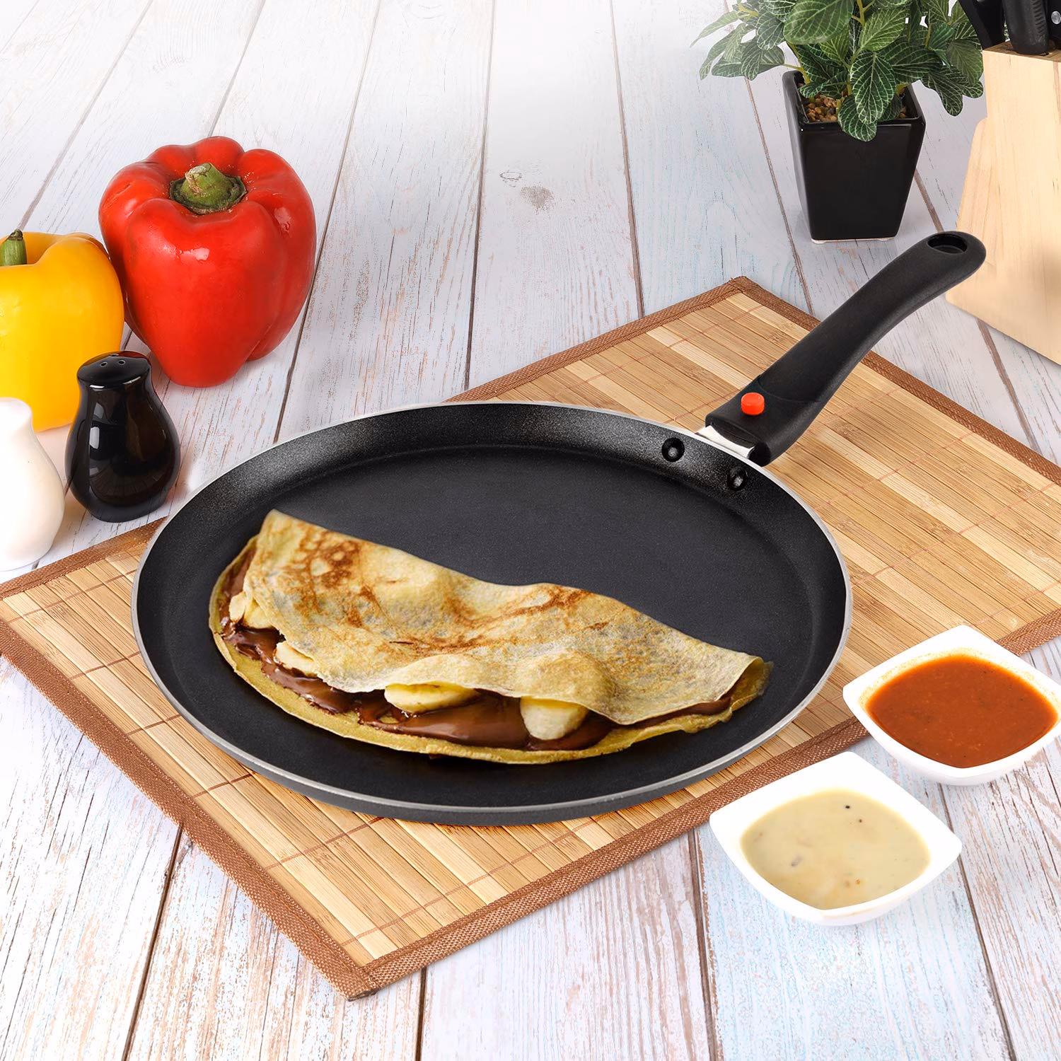 Cello Non Stick Dosa Tawa 28 Cm Induction Base with Detachable Handle Tawa 28 cm diameter - Image 4