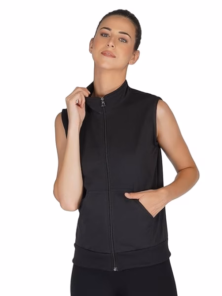 Women Half Sleeves Black  Jacket