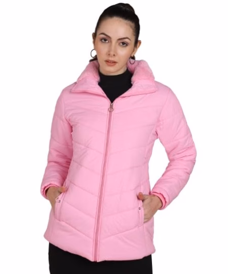 Women Winter Wear Pink Jacket