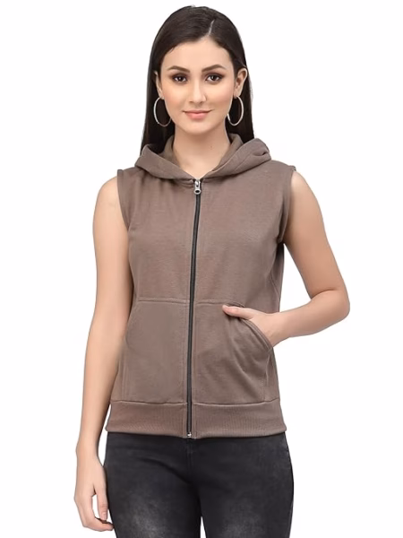 Women Half Sleeves Coffee Jacket