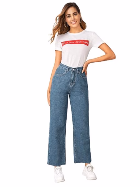 Women High Rise Blue Jeans