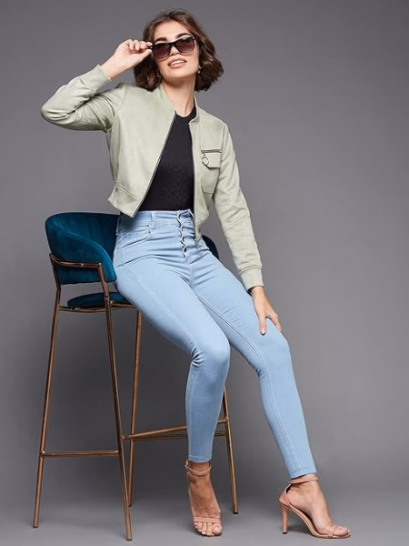 Women Skinny Regular Light Blue Jeans