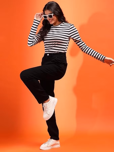 Women High Waisted Charcoal Black Jeans