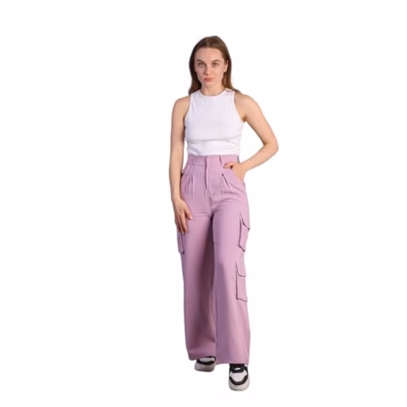 Women Korean Cargo Lavender Pants