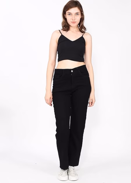 High Waist Straight Jeans for Women