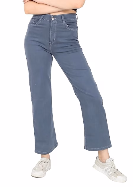 High Waist Straight Jeans for Women